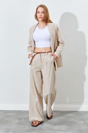 شلوار سفید زنانه کتان Tena - کد 932903041