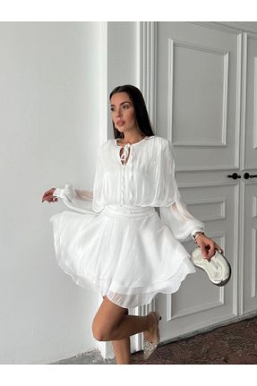 لباس سفید زنانه بافتنی MAXMOOR - کد 932906101