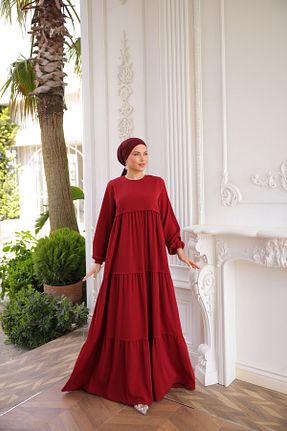لباس حجاب قرمز زنانه اورسایز Zaure - کد 932906262