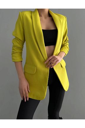 کت بلیزر زرد زنانه مخلوط پلی استر Myra - کد 712459016
