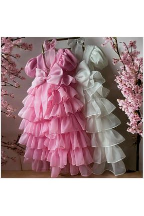 لباس مجلسی و فارغ التحصیلی صورتی بچه گانه آستین بادکنکی Kids - کد 885779028