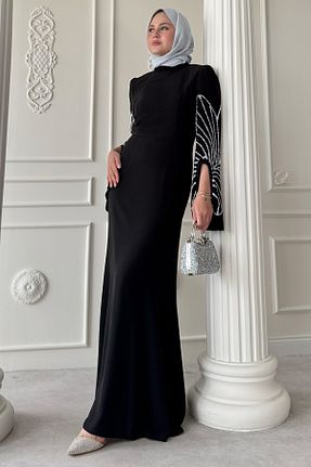 لباس مجلسی حجاب مشکی یقه دوچرخه InStyle - کد 932927090