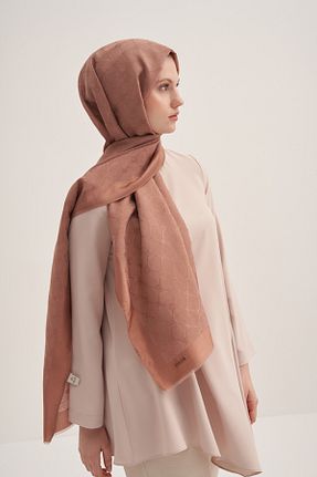 شال قهوه ای زنانه پنبه پلی استر Aker - کد 880087332