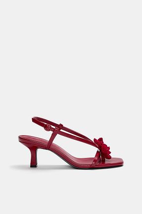 صندل قرمز زنانه پاشنه نازک Pull & Bear - کد 932928345