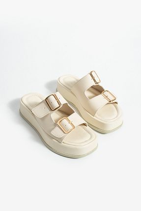 دمپائی زنانه چرم مصنوعی Gökçe Shoes - کد 932918566