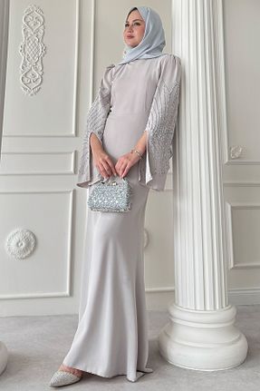 لباس مجلسی حجاب نباتی یقه دوچرخه InStyle - کد 932926955