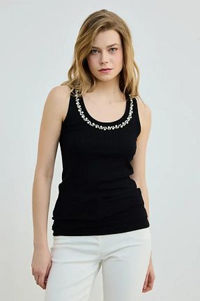 تیشرت مشکی زنانه رگولار Gusto - کد 926025150