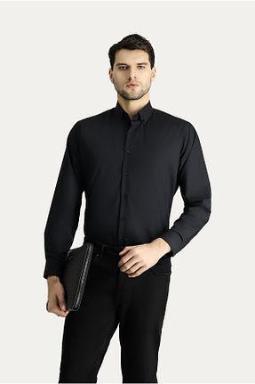 پیراهن مشکی مردانه رگولار Kiğılı - کد 802541432