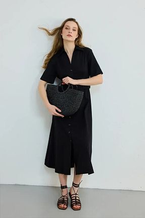 لباس مشکی زنانه بافتنی Gusto - کد 926024550