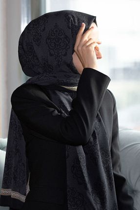 شال مشکی زنانه Medine İpeği Vissona - کد 462649708