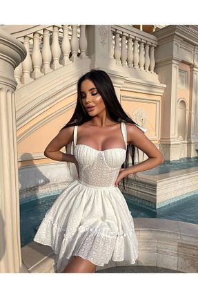 لباس سفید زنانه بافتنی FİNNS - کد 901344923