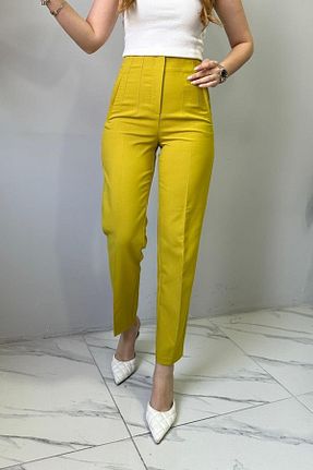 شلوار پارچه ای سبز زنانه سایز اورجینال Karol - کد 932981948