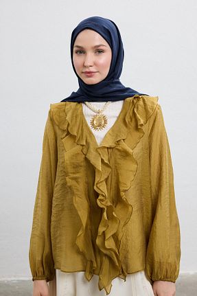 شال سرمه ای زنانه ابریشم Qef - کد 932985094