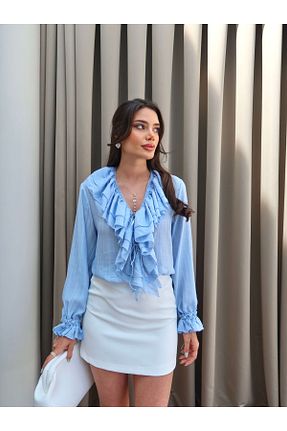 پیراهن آبی زنانه رگولار ESRAHELVACI - کد 932943367