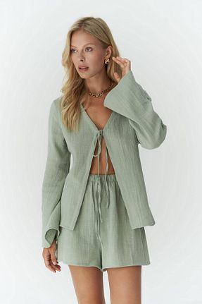 ست بالاتنه و پائین تنه سبز زنانه بافتنی BOHEMAİ - کد 844532385