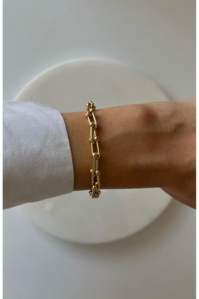 دستبند استیل (فولاد) زرد زنانه استیل ضد زنگ rimeaccessories - کد 901175684