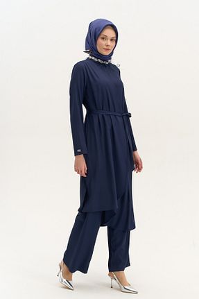 ست بالاتنه و پائین تنه حجاب سرمه ای زنانه رگولار Setrms - کد 932988157