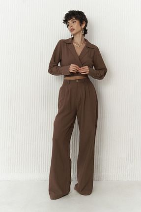 ست بالاتنه و پائین تنه قهوه ای زنانه بافتنی BOHEMAİ - کد 834915838