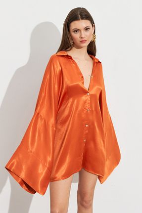پیراهن نارنجی زنانه اورسایز Cool & Sexy - کد 932993707