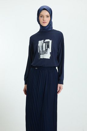 تونیک سرمه ای زنانه بافتنی Setrms - کد 932988213