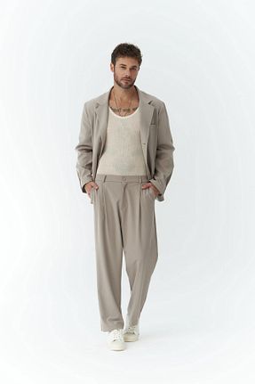 ست بالاتنه و پائین تنه طوسی مردانه بافتنی MAİ COLLECTİON - کد 843401290