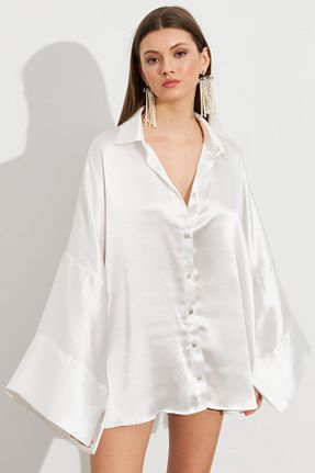 پیراهن سفید زنانه اورسایز Cool & Sexy - کد 932993739