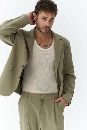 ست بالاتنه و پائین تنه خاکی مردانه بافتنی MAİ COLLECTİON - کد 843419682