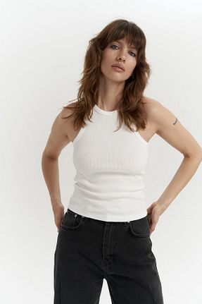بلوز سفید زنانه ساده MAİ COLLECTİON - کد 870273805