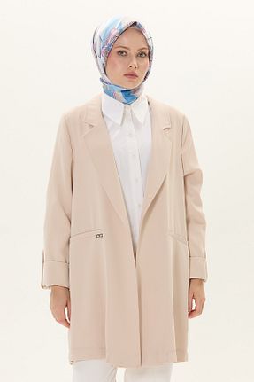 کت بژ زنانه اورسایز Setrms - کد 932987469