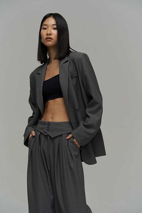 ست بالاتنه و پائین تنه طوسی زنانه بافتنی MAİ COLLECTİON - کد 669224441
