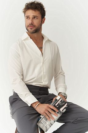 پیراهن سفید مردانه رگولار MAİ COLLECTİON - کد 843250231