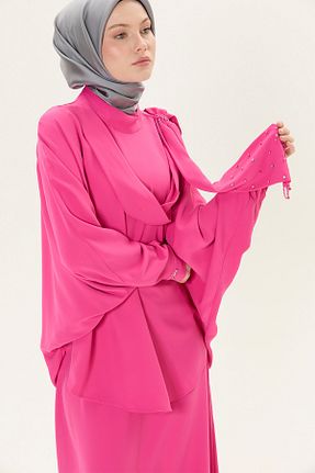 ست بالاتنه و پائین تنه حجاب صورتی زنانه رگولار Setrms - کد 932988346