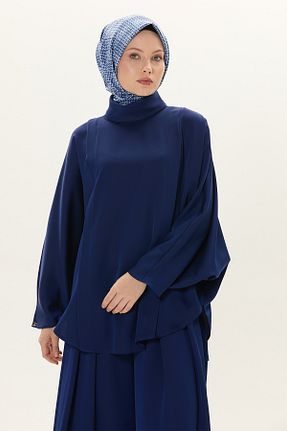 ست بالاتنه و پائین تنه حجاب سرمه ای اورسایز Setrms - کد 932987507