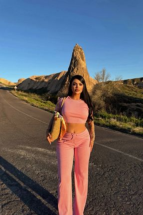 ست بالاتنه و پائین تنه صورتی زنانه بافتنی Siner Fashion - کد 931355937
