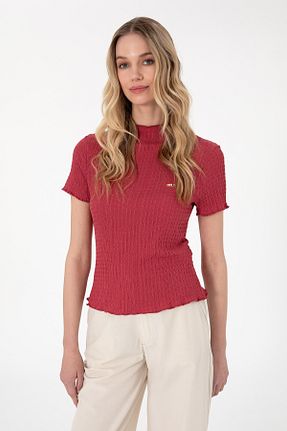 بلوز زرشکی زنانه ساده U.S. Polo Assn. - کد 933087883