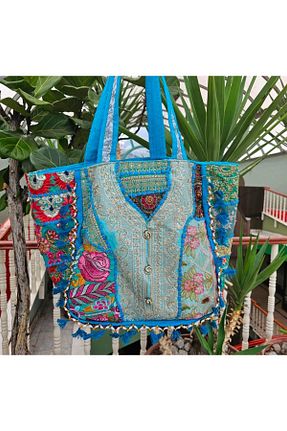 کیف دوشی آبی زنانه پنبه پلی استر Madame Lucid - کد 898486588