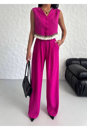 ست بالاتنه و پائین تنه صورتی زنانه بافتنی Nisa Luxury Boutique - کد 933092261