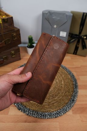 کیف پول قهوه ای زنانه ابعاد بزرگ Norvi Leather - کد 933107727