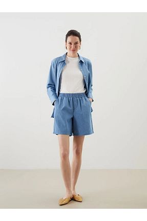 شلوارک و برمودا آبی زنانه جین LC Waikiki - کد 933767877