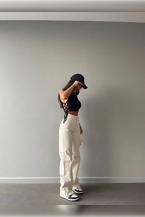 شلوار جین نباتی زنانه پاچه لوله تفنگی Harmony - کد 933135690
