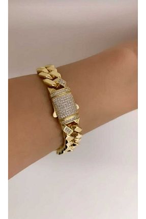 دستبند استیل (فولاد) طلائی زنانه استیل (فولاد) SONES - کد 807945789