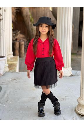 ست بالاتنه و پائین تنه قرمز بچه گانه بافتنی zeynoshkids - کد 933847733