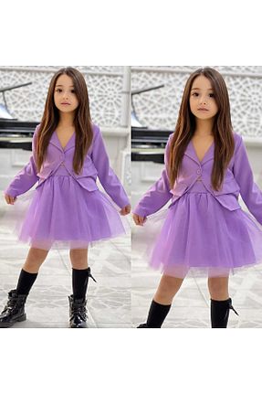 ست بالاتنه و پائین تنه بنفش بچه گانه بافتنی zeynoshkids - کد 933854167