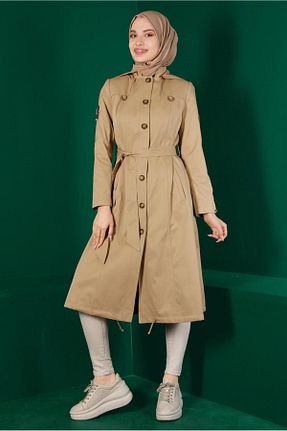 ترنچکت حجاب بژ زنانه بدون آستر Alvina - کد 794076204