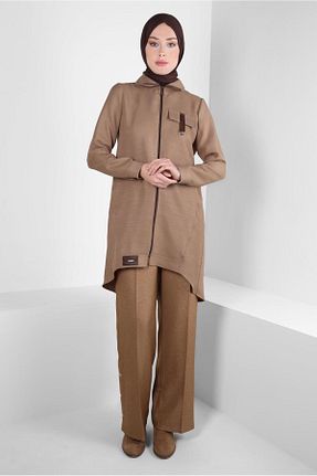 تونیک حجاب بژ زنانه پلی استر Alvina - کد 797559031