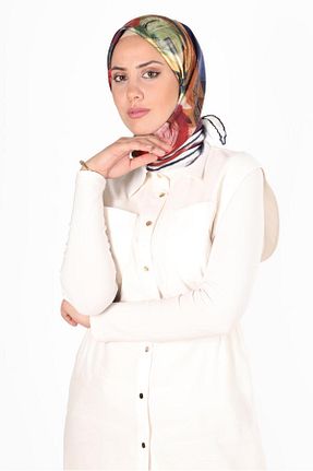 روسری سرمه ای پلی استر Alvina - کد 807022360