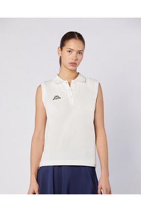 پولوشرت سفید زنانه %100 پنبه Kappa - کد 904595382