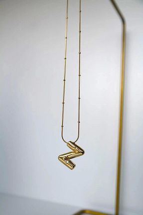 گردنبند استیل ( فولاد ) طلائی زنانه استیل (فولاد) doi aksesuar - کد 787515012