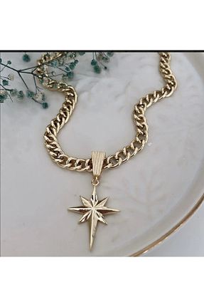 گردنبند استیل ( فولاد ) طلائی زنانه روکش طلا ACCESORİOS - کد 694923056
