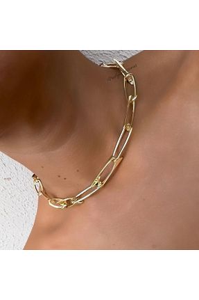 گردنبند جواهر زرد زنانه برنجی neslyaccessories - کد 933178308